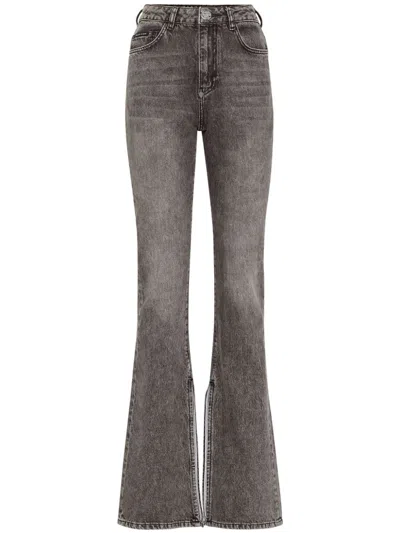 Philipp Plein High-waisted Flared Jeans In Grey