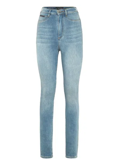 Philipp Plein High-waisted Jeans In Blue
