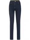 Philipp Plein High Waisted Jegging Trousers In Blue