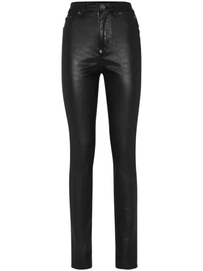 Philipp Plein High-waisted Jeggings In Black