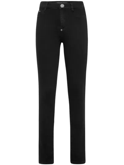 Philipp Plein High-waisted Jeggings In Black