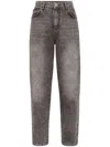 Philipp Plein High-waisted Tapered Jeans In Grey