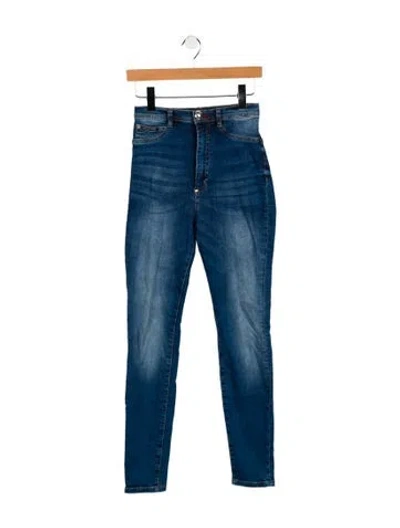 Pre-owned Philipp Plein High-rise Skinny Leg Jeans In Blue