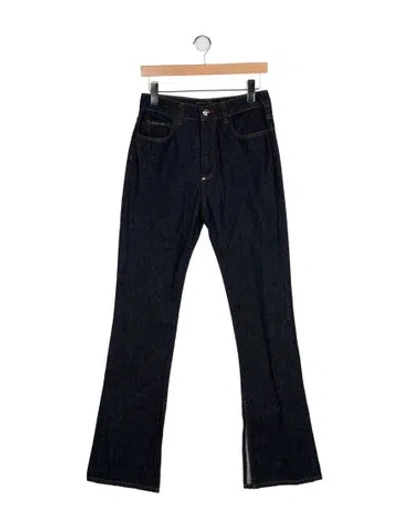 Pre-owned Philipp Plein High-rise Straight Leg Jeans In Black