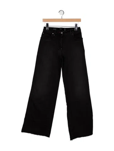 Pre-owned Philipp Plein High-rise Wide Leg Jeans In Black