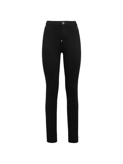 Philipp Plein High-waist Jeggins In Black