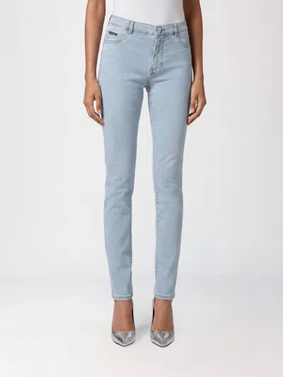 Philipp Plein High-waisted Skinny Stretch Denim Jeans In Blue