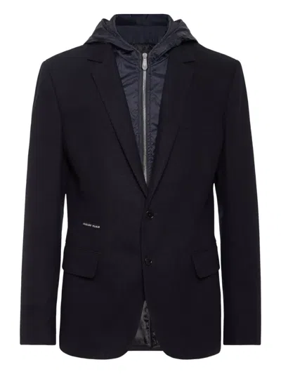 Philipp Plein Hooded Blazer In Blue