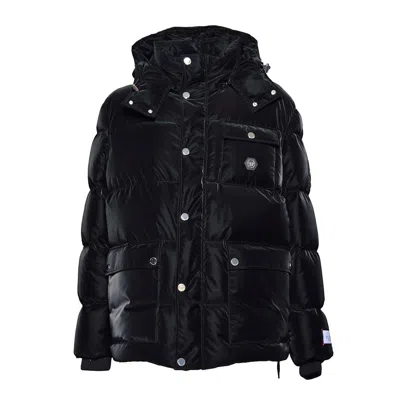 PHILIPP PLEIN HOODED SATIN DOWN JACKET