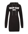Philipp Plein Hooded Sweater Dress In Black