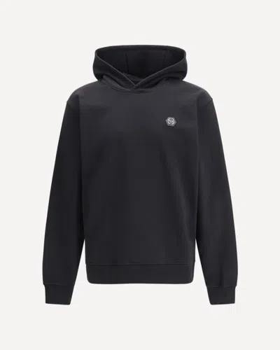 Philipp Plein Hoodie In Cotton With Logo Detail In Black