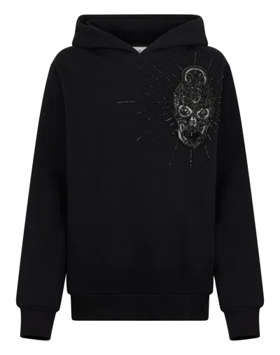 Philipp Plein Skull-embellished Hoodie In Black