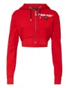Philipp Plein Crystal-fringe Hoodie In Red