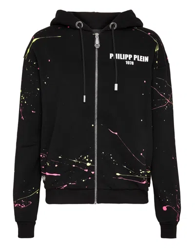 Philipp Plein Hoodie Sweatjacket Gothic Plein In Black