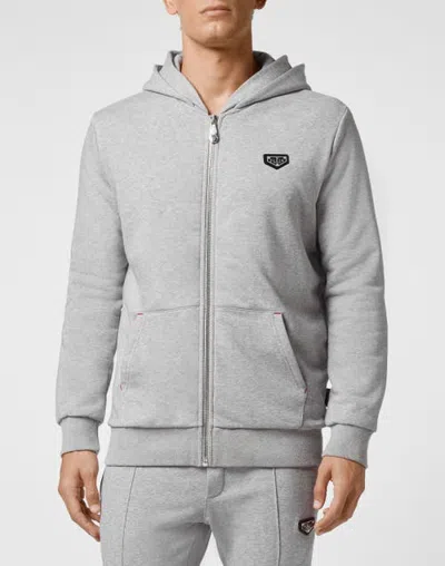 Philipp Plein Hoodie Sweatjacket Iconic Plein Men In Gray