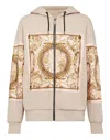 Philipp Plein Hoodie Sweatjacket New Baroque In Beige