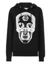 Philipp Plein Hoodie Sweatjacket Skull In Black