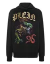 Philipp Plein Graphic Print Cotton Hoodie In Black