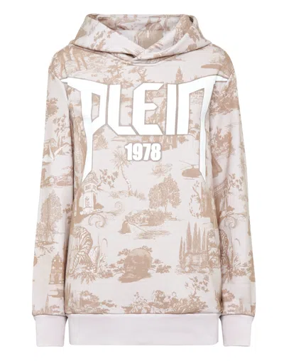Philipp Plein Hoodie Sweatshirt En Plein Air In Beige