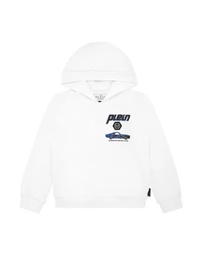 Philipp Plein Kids'  Hoodie Sweatshirt Ls Cars Racing Boy In White