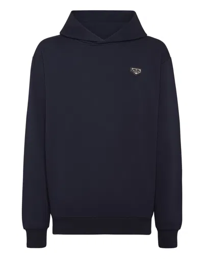 Philipp Plein Hoodie Sweatshirt Ls Iconic Plein In Blue