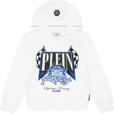 Philipp Plein Kids'  Hoodie Sweatshirt Ls Racing Club Boy In White