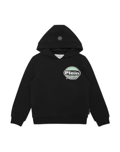 Philipp Plein Kids'  Hoodie Sweatshirt Ls Strass Cars Racing Boy In Black/turquoise