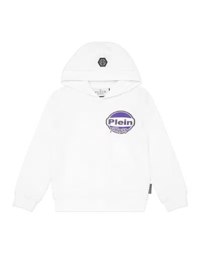 Philipp Plein Kids'  Hoodie Sweatshirt Ls Strass Cars Racing Boy In White