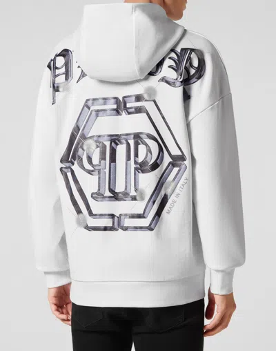 Philipp Plein Hoodie Sweatshirt Pp Glass In White