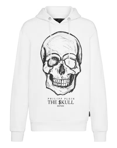 Philipp Plein Hoodie Sweatshirt Print Skull In White