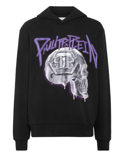 Philipp Plein Hoodie Sweatshirt Skull In Black