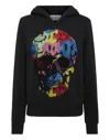 Philipp Plein Smile Rhinestone-embellished Hoodie In Black