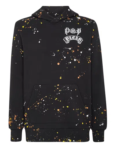 Philipp Plein Hoodie Sweatshirt Stones La Fingers In Black