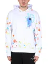 Philipp Plein Graphic Print Hoodie Multicolor Splatter In White