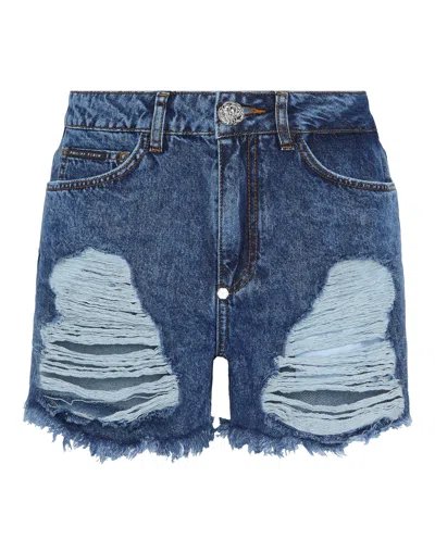Philipp Plein Hot Pants In Blue