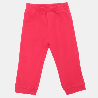 Pre-owned Philipp Plein Hot Pink Stretch Cotton Heart Logo Jogging Trousers 2 Years