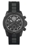 Philipp Plein Sport Hurricane Silicone Strap Watch, 44mm In Black/black