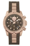 Philipp Plein Sport Hurricane Silicone Strap Watch, 44mm In Rose Gold/brown
