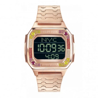 Philipp Plein Hyper Shock Quartz Digital Crystal Black Dial Unisex Watch Pwhaa0821 In Pink