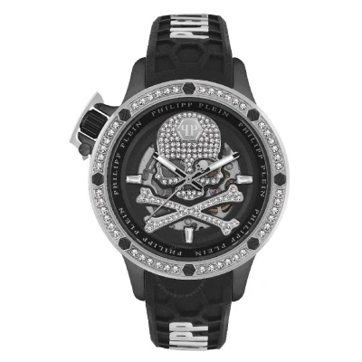 Philipp Plein Hyper Sport Automatic Crystal Black Dial Men's Watch Pwuaa0123 In Black / Skeleton