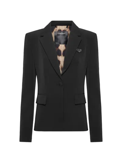 Philipp Plein Iconic Plein Blazer In Black