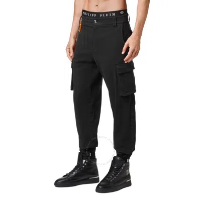 Philipp Plein Iconic Plein Cargo Fit Trousers In Black