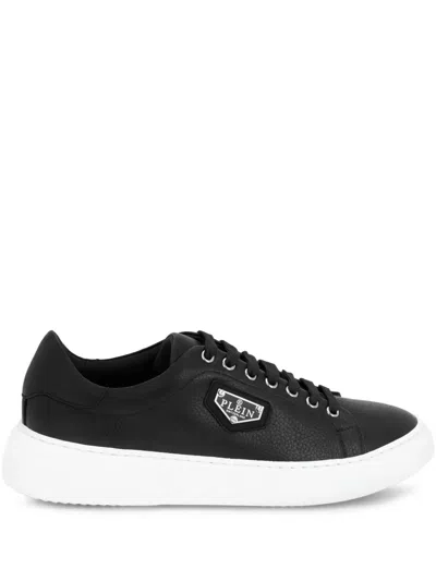 Philipp Plein Iconic Plein Leather Lo-top Trainers In Black
