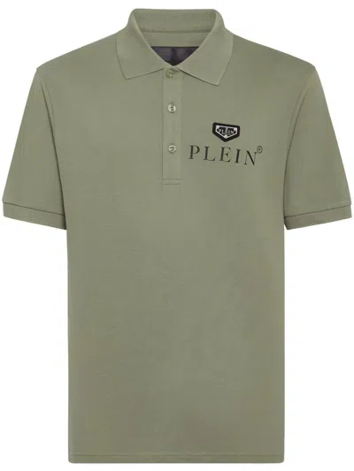 Philipp Plein Iconic Plein Short-sleeve Polo Shirt In Green