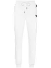 Philipp Plein Iconic Plein Track Pants In "01 White"