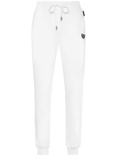 Philipp Plein Iconic Plein Track Pants In "01 White"