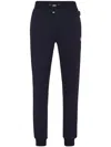 Philipp Plein Logo-patch Drawstring Track Pants In Blue