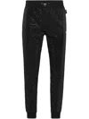 Philipp Plein Inserts Monogram Strass Track Pants In Black