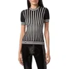 Philipp Plein Intarsia Stripes Short-sleeve Pullover In White/black