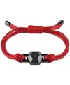 Philipp Plein Plein Edge Cotton Cord Bracelet In Gun